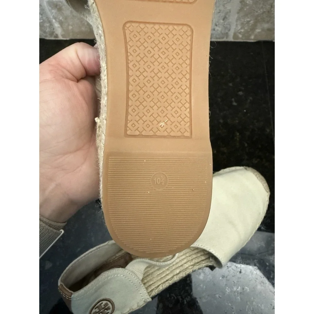 Tory Burch Neutral Catalina Low Wedge‎ Espadrille Shoes Women's 10.5 NWOT